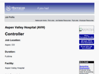 Controller Job - Aspen Valley Hospital
