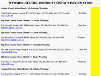 Whyoming School Contacts